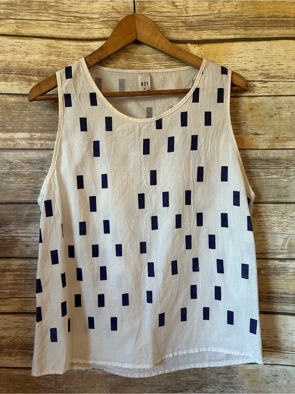 UZI S lightweight block, print cotton tank top